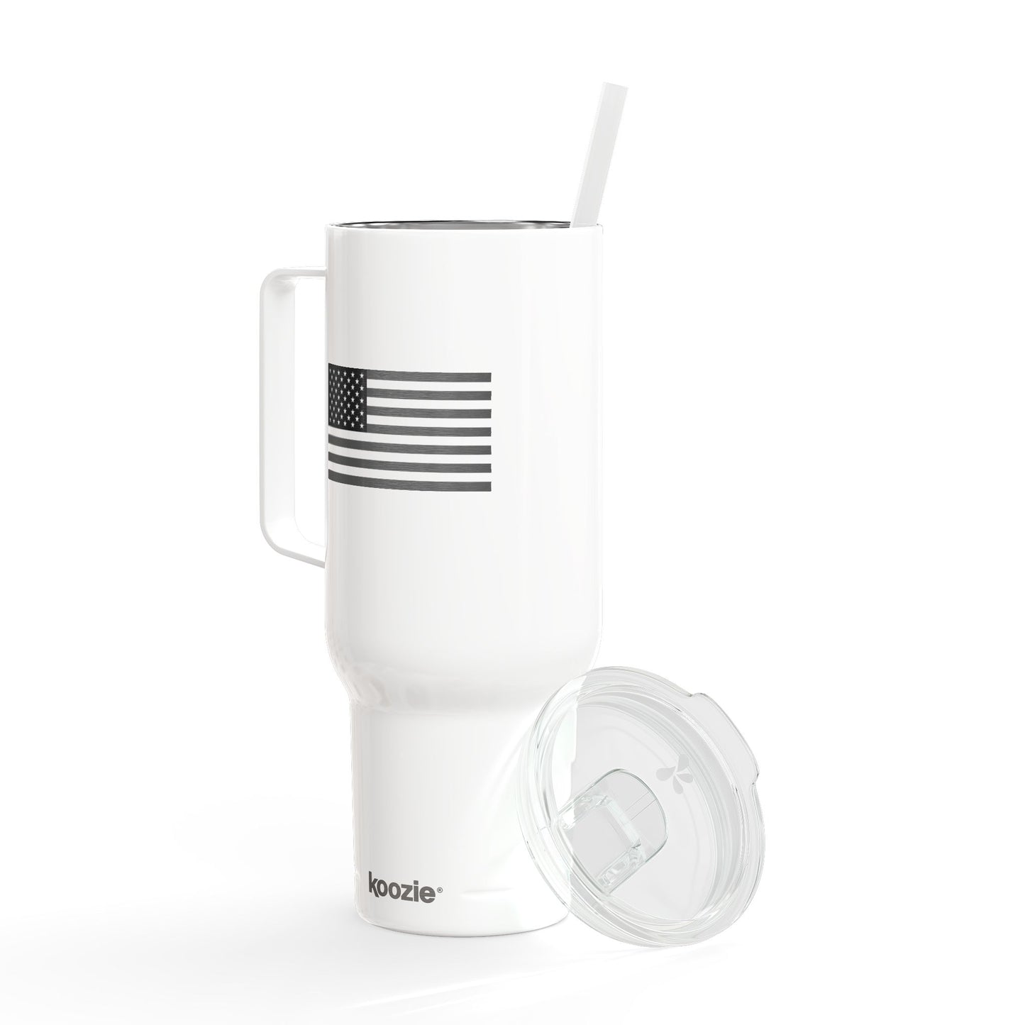 40oz Engraved Insulated Tumbler CUP – TRUE American and Flag Design, Travel Mug with Lid