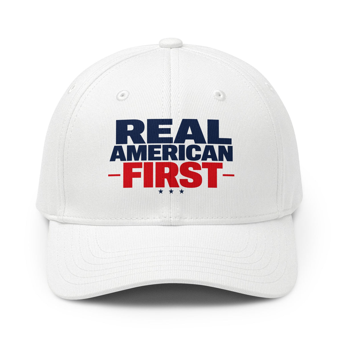 Real American First Baseball Cap — Patriotic Adjustable Hat
