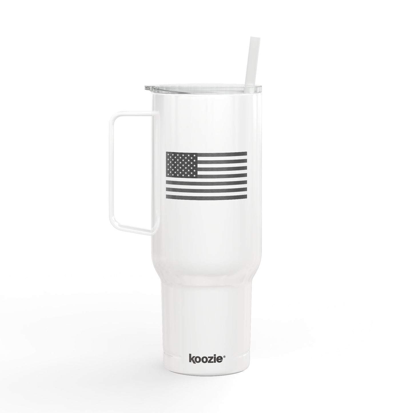 40oz Engraved Insulated Tumbler CUP – TRUE American and Flag Design, Travel Mug with Lid