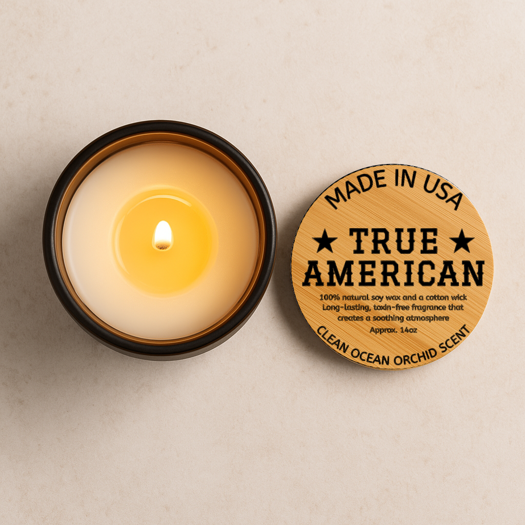 TRUE AMERICAN Scented 100% Soy Candle, 14oz (Engraving)
