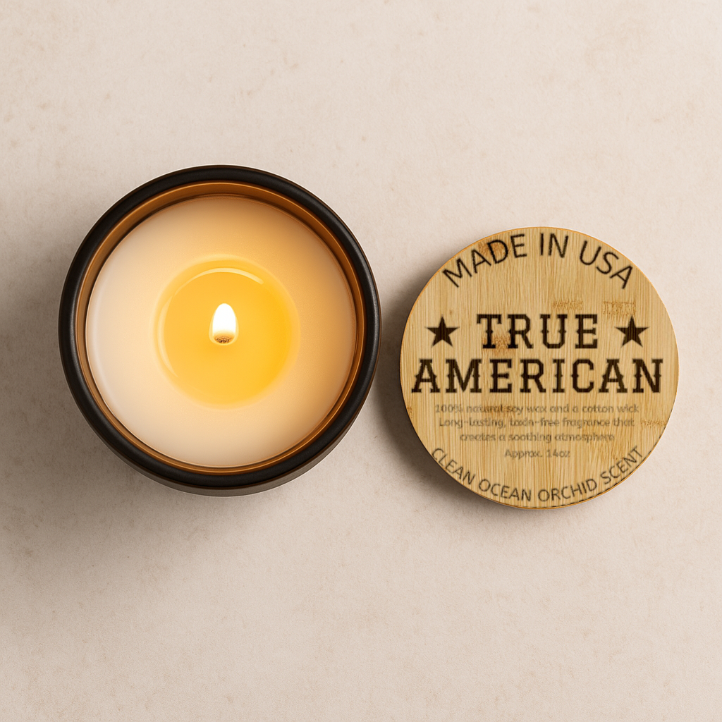 TRUE AMERICAN Scented 100% Soy Candle, 14oz (Engraving)