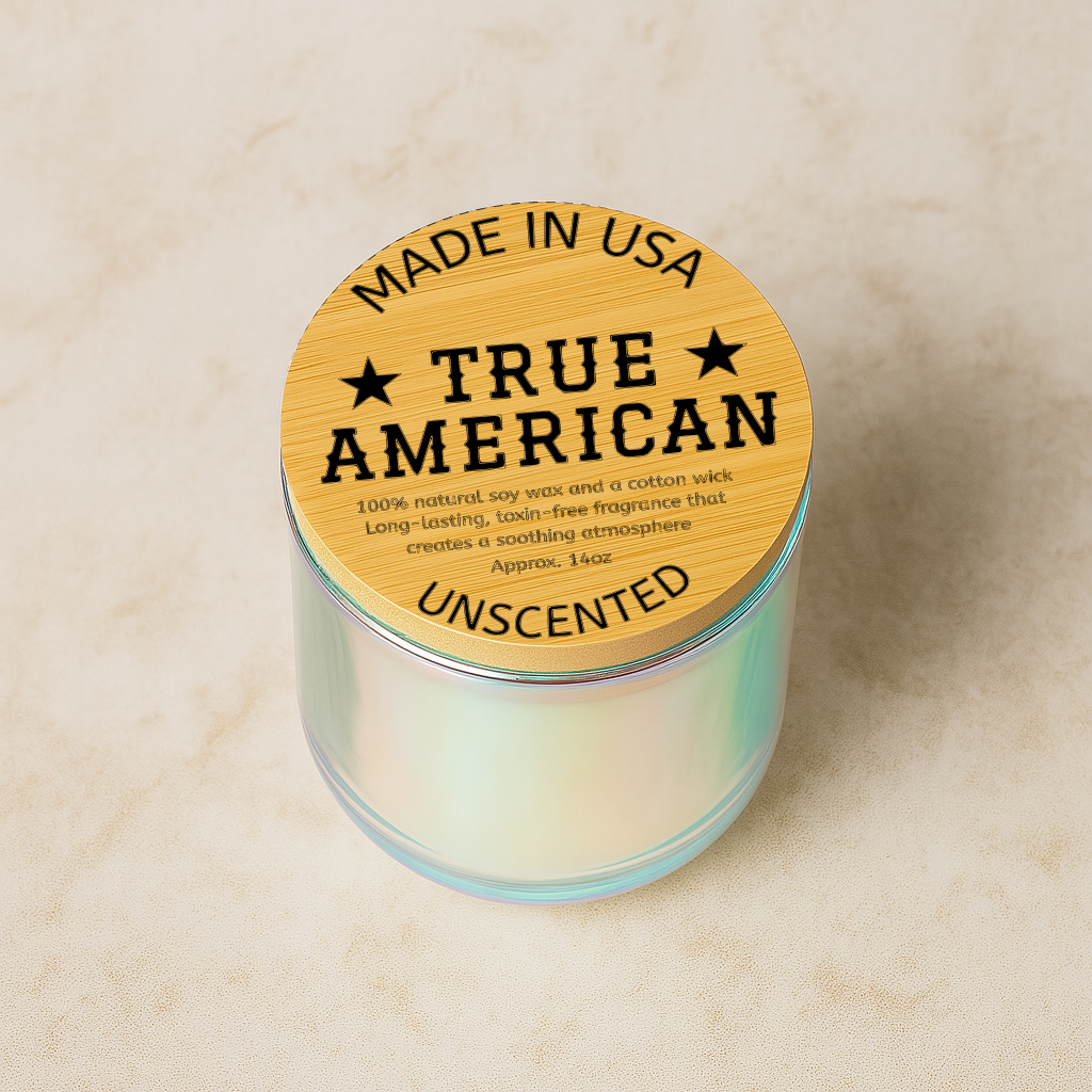 TRUE AMERICAN Scented 100% Soy Candle, 14oz (Engraving)