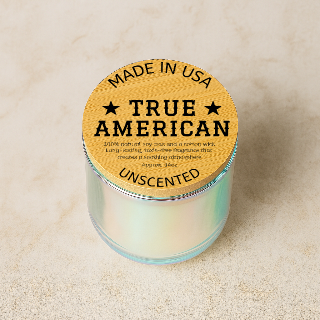 TRUE AMERICAN Scented 100% Soy Candle, 14oz (Engraving)