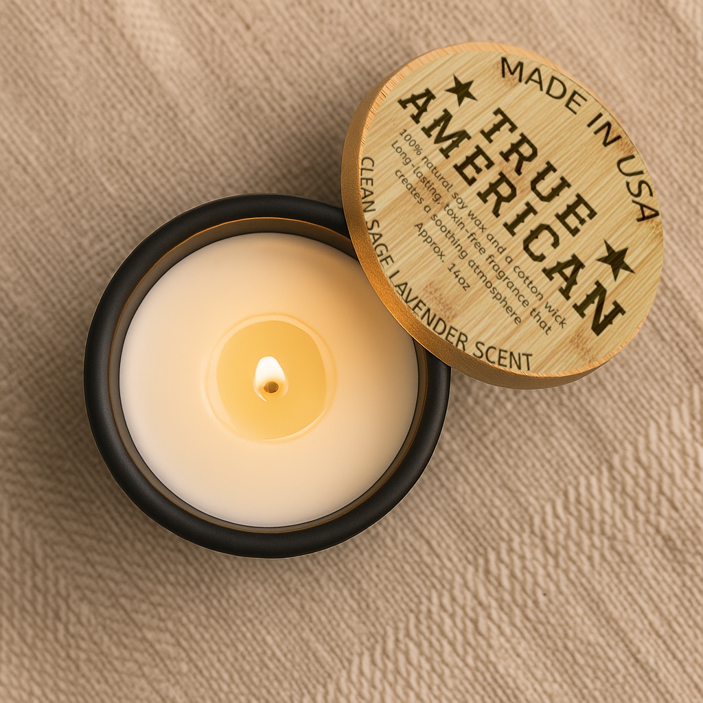 TRUE AMERICAN Scented 100% Soy Candle, 14oz (Engraving)