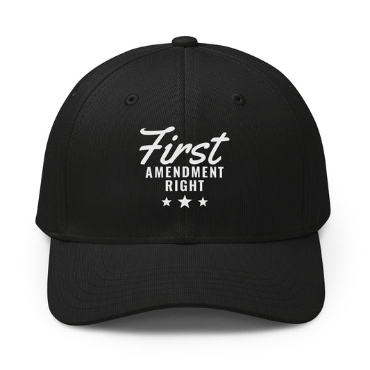 First Amendment Right Adidas Cap, Black / White, front view