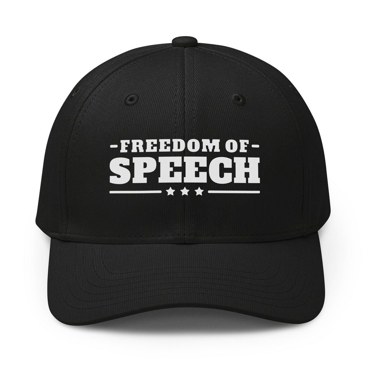Freedom of Speech Printed Adidas Cap Black front | True American