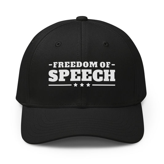 Freedom of Speech Printed Adidas Cap Black front | True American