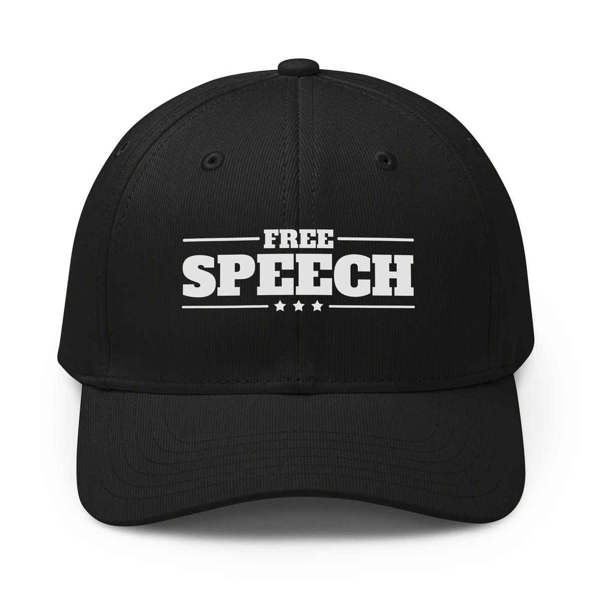 Free Speech Printed Cap Black front | True American
