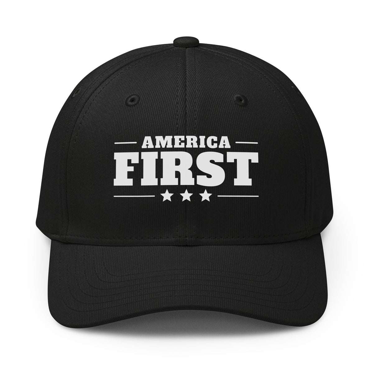America First Classic Printed Adidas Cap Black front | True American