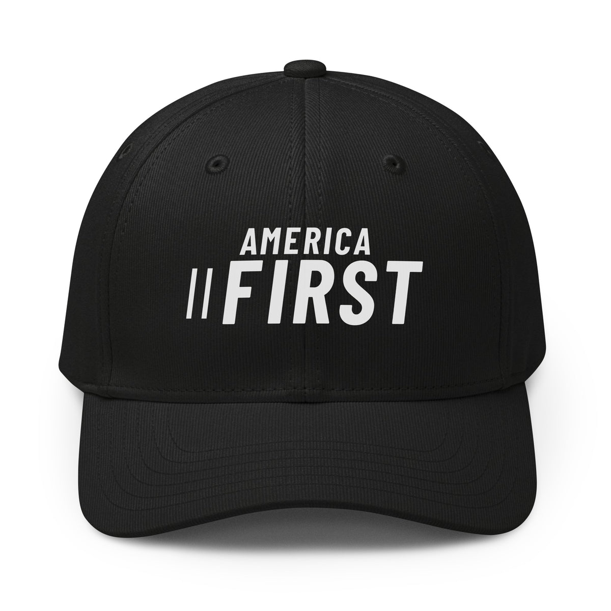 America First Sport Printed Adidas Cap Black front | True American