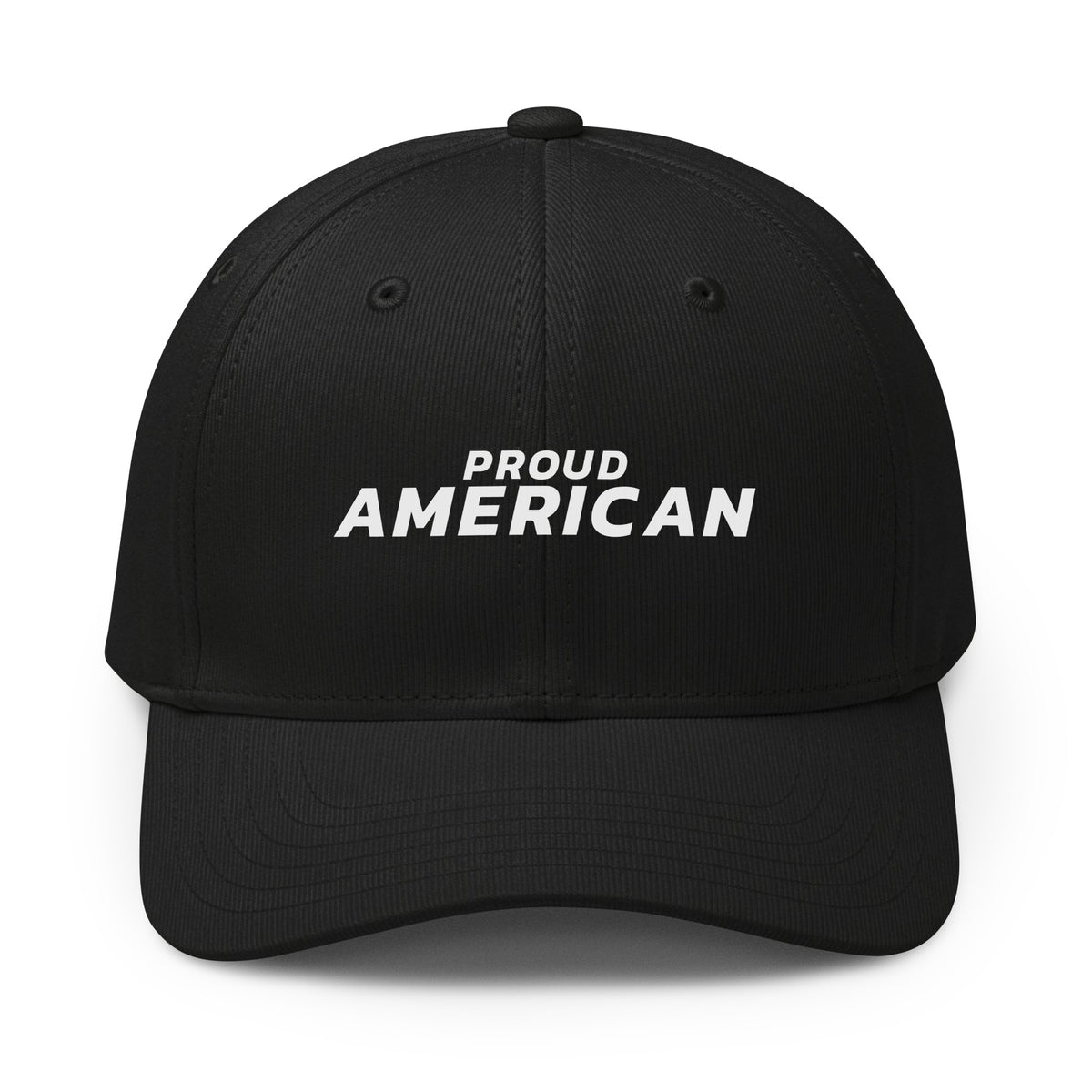 Proud American Italic Printed adidas Cap Black front | True American