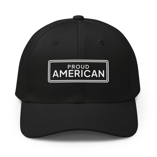 Proud American Framed Printed adidas Cap Black front | True American