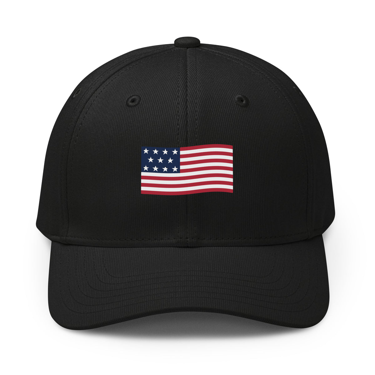 American Flag Premium Printed adidas Cap Black front | True American
