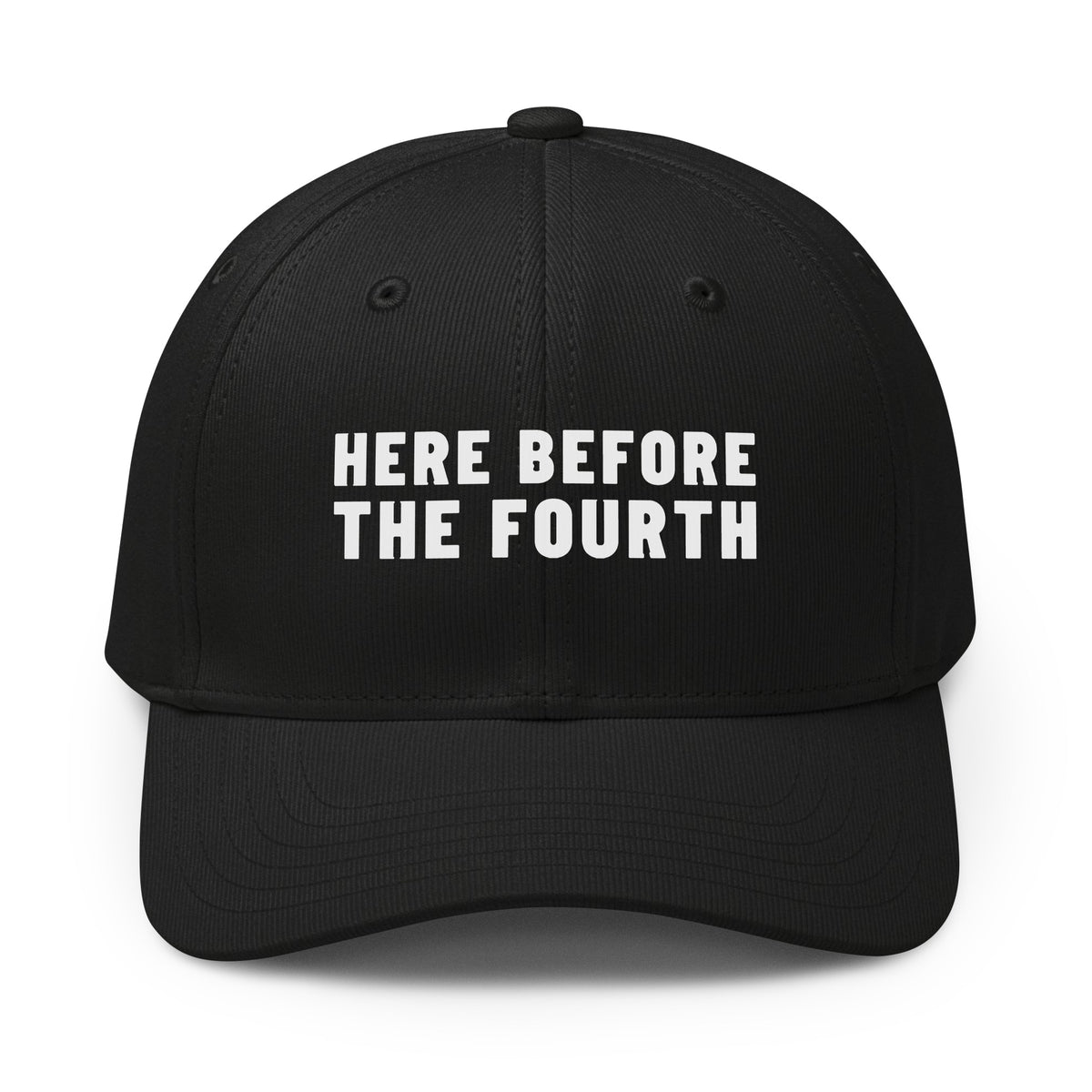 Here Before the Fourth cap, Black, front | True American