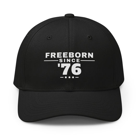 Freeborn Since '76 cap, Black, front | True American