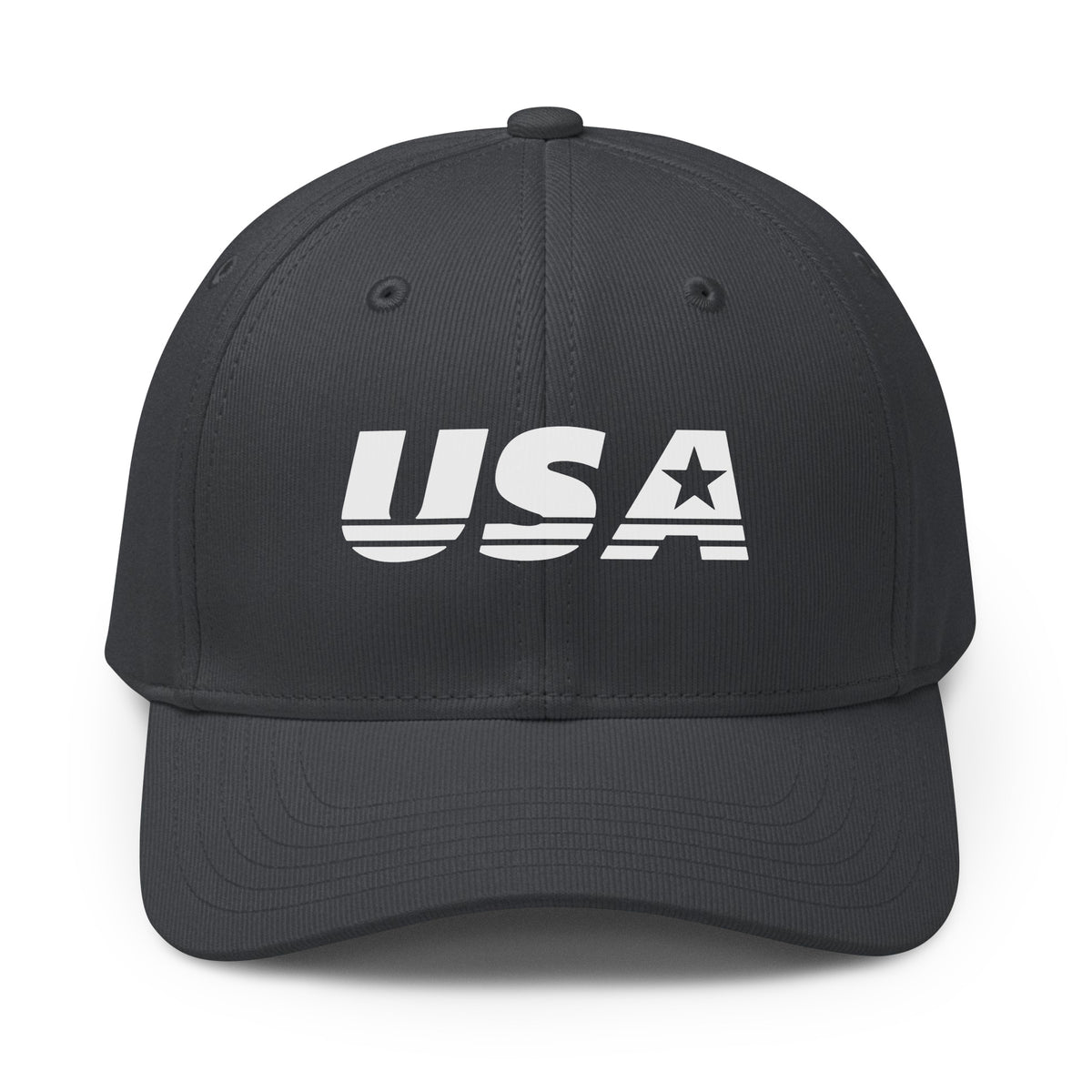 USA Athletic Premium Printed adidas Cap Dark Grey front | True American