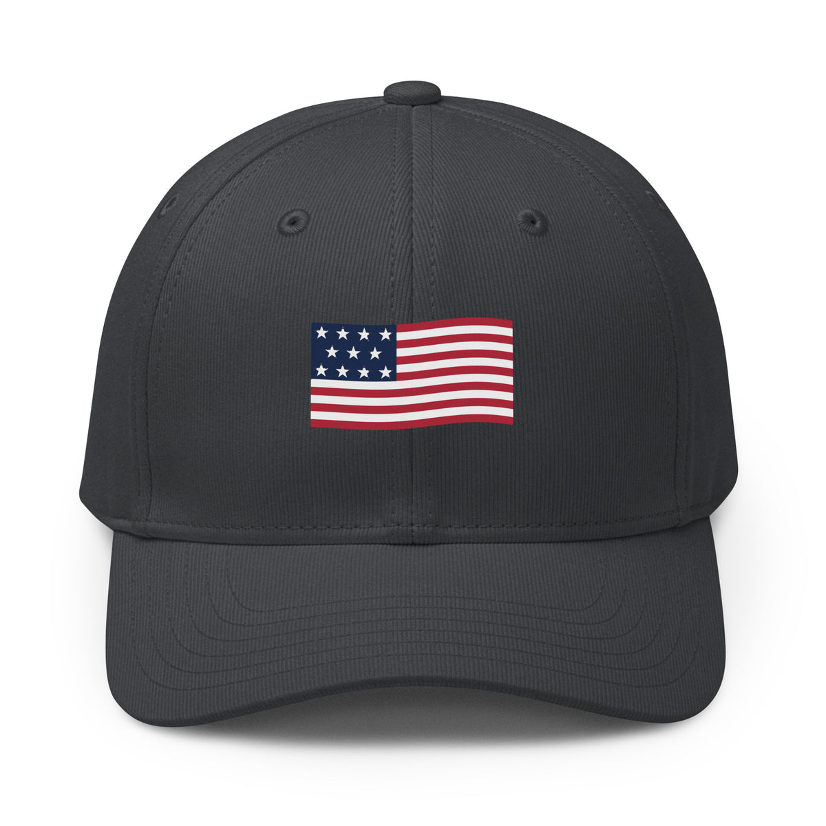 American Flag Premium Printed adidas Cap Team Dark Grey front | True American
