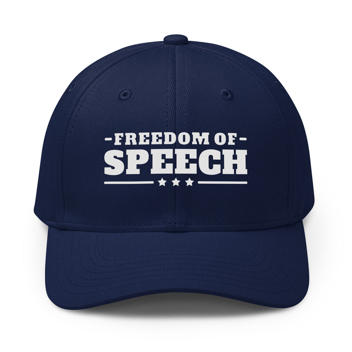 Freedom of Speech Printed Adidas Cap Team Navy front | True American