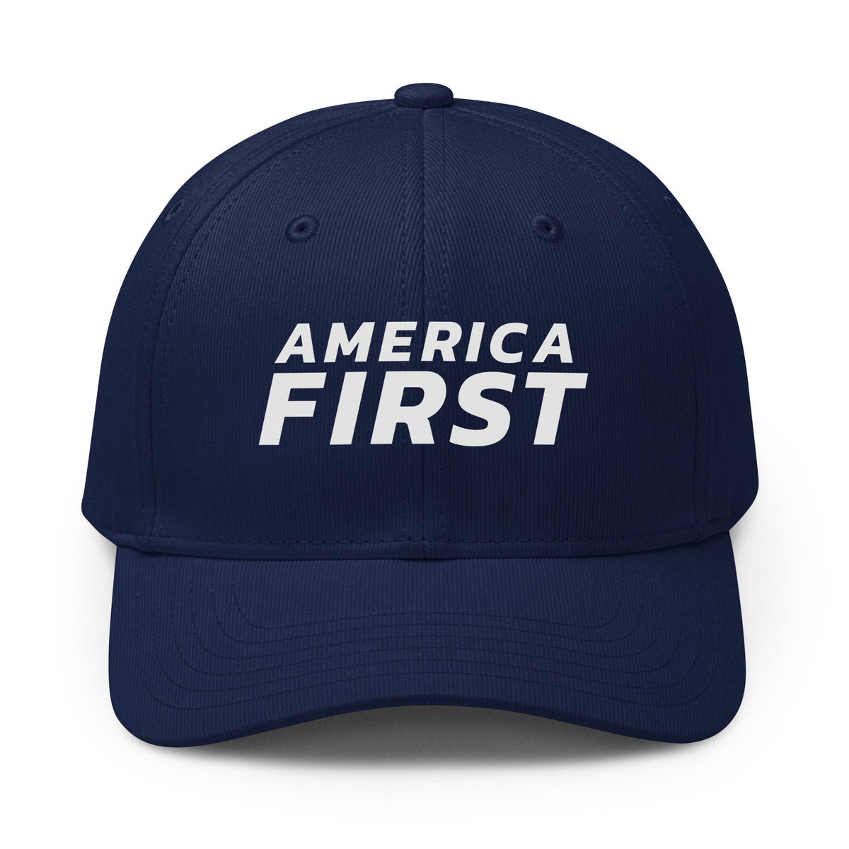 America First Italic Printed Adidas Cap Team Navy front | True American