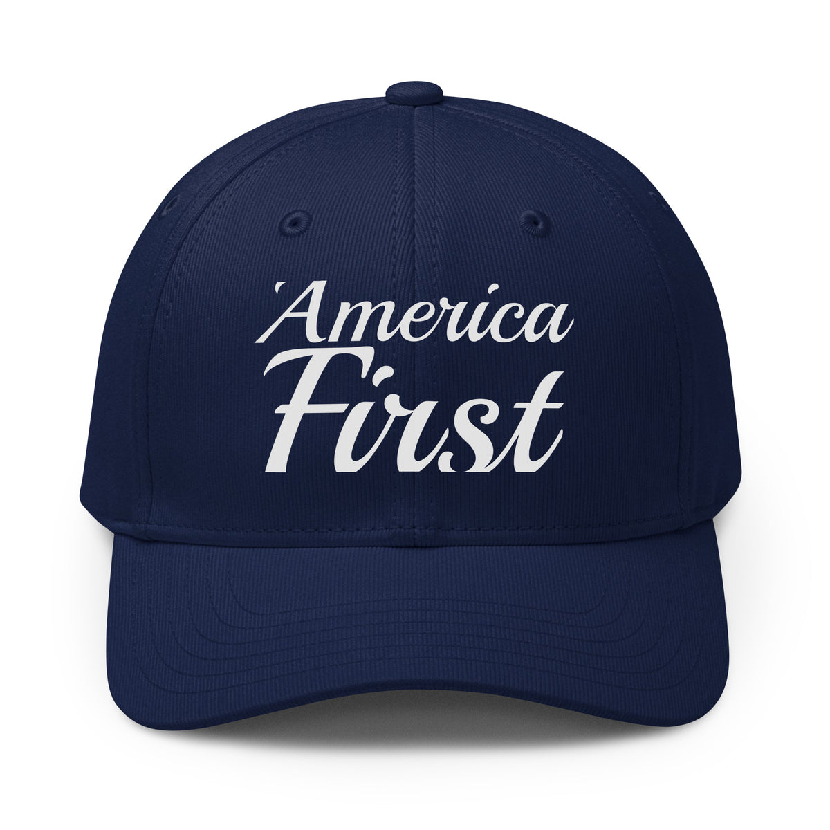 America First Brush Printed Adidas Cap Team Navy front | True American