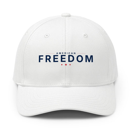 American Freedom Dad Hat, White Black, front view