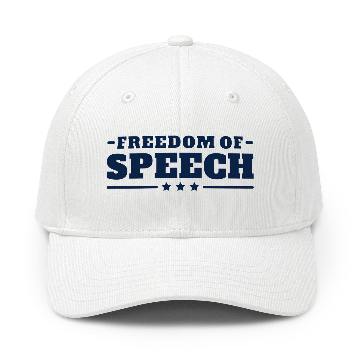 Freedom of Speech Printed Adidas Cap White front | True American