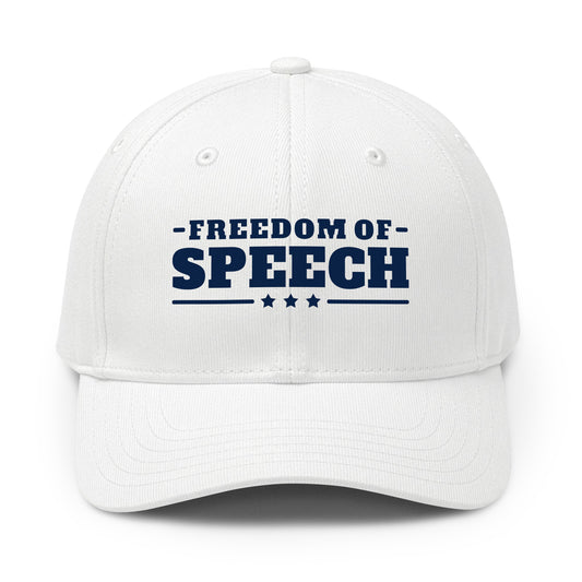 Freedom of Speech Printed Adidas Cap White front | True American