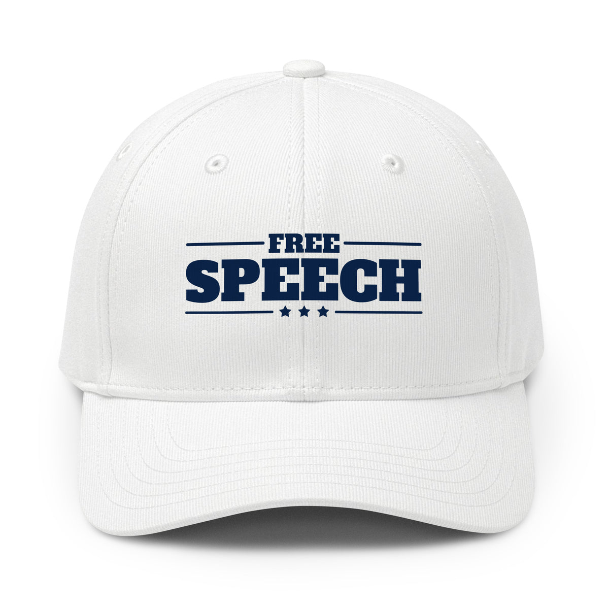 Free Speech Printed Cap White front | True American
