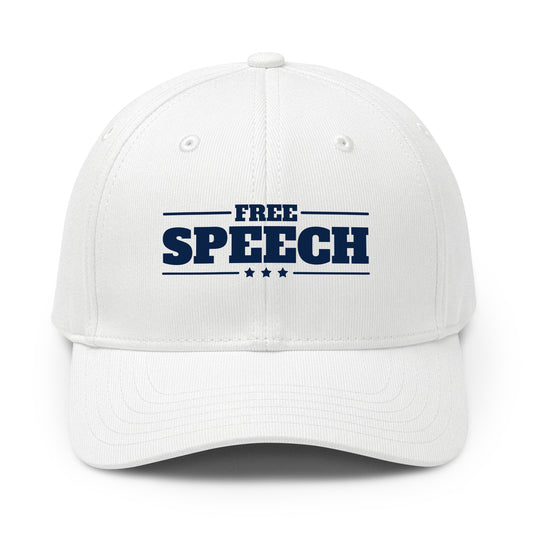 Free Speech Printed Cap White front | True American
