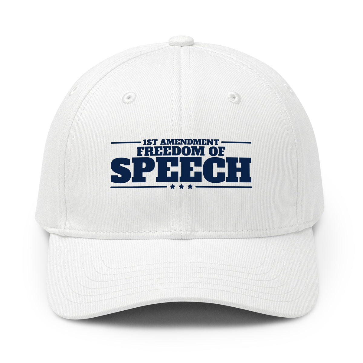 1st Amendment Freedom of Speech Printed Cap White front | True American