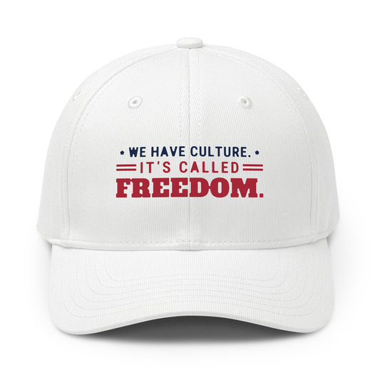 We Have Culture It's Called Freedom Cap in White, front | True American