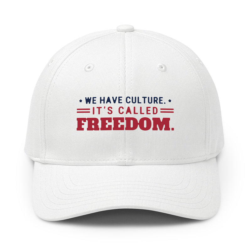 We Have Culture It's Called Freedom Cap in White, front | True American