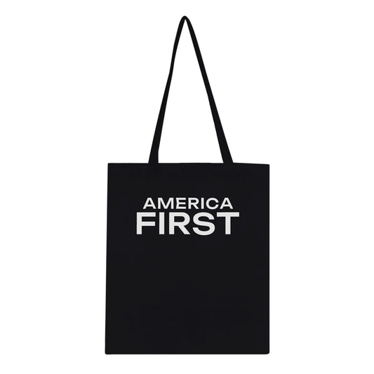 America First Wide Classic Tote Black front | True American