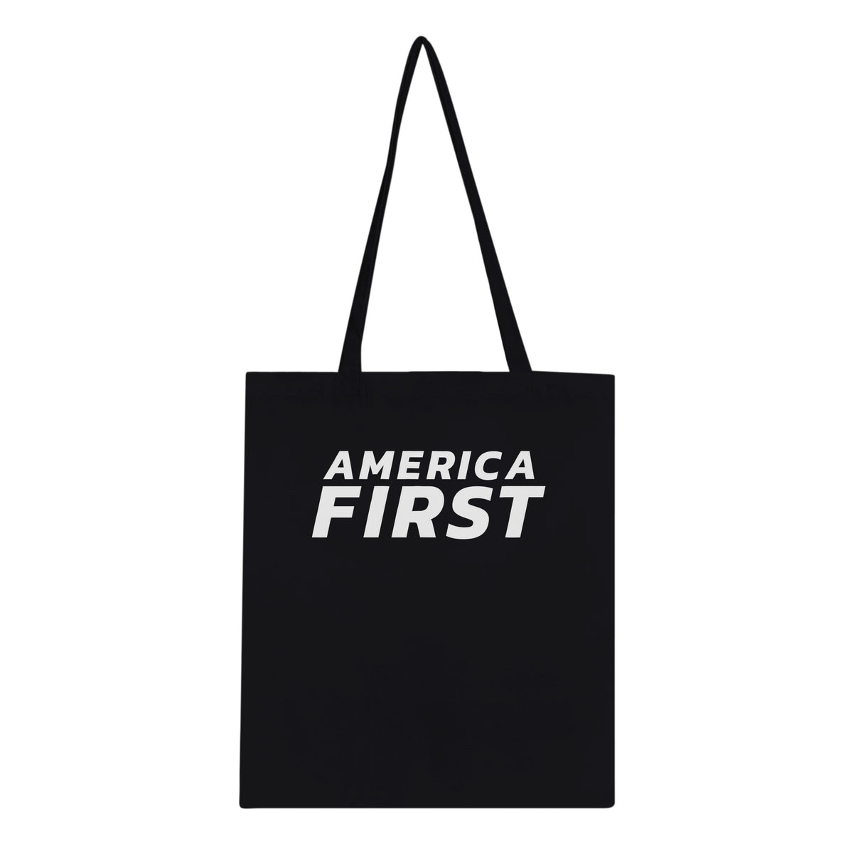 America First Italic Classic Tote Black front | True American