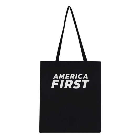 America First Italic Classic Tote Black front | True American