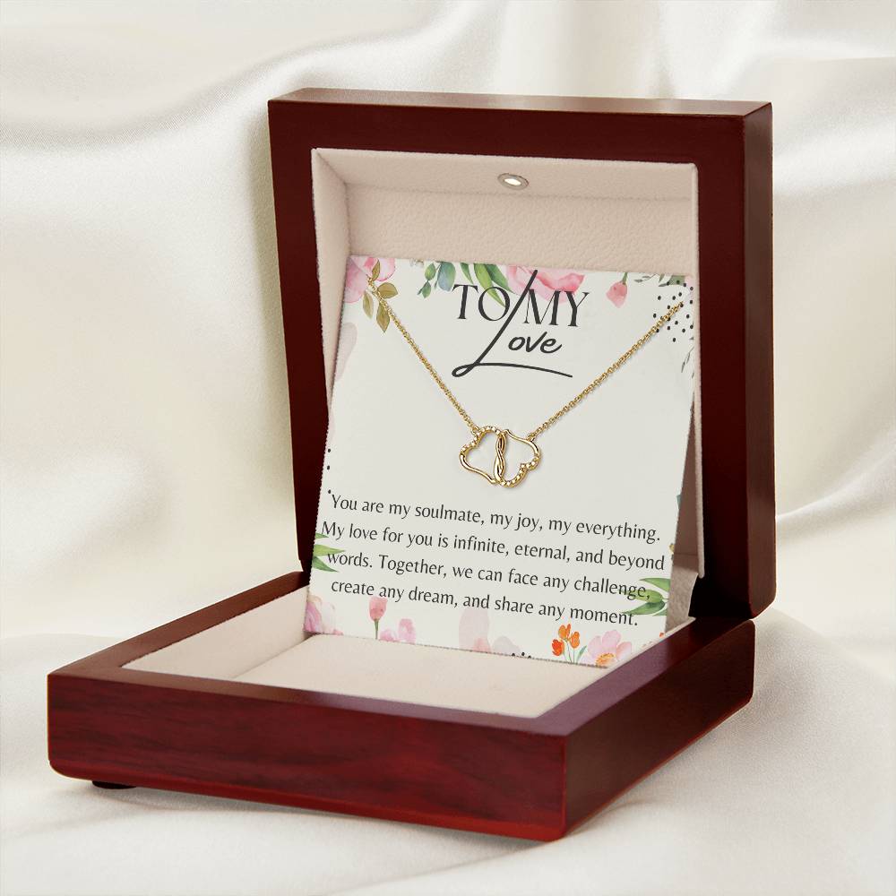 Hand Made Valentine's Gift for Your Wife 10K Solid Yellow Gold Love Knot Necklace. Fast Shipping Guaranteed