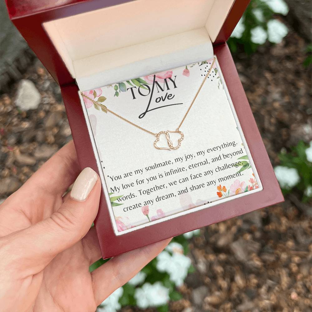 Hand Made Valentine's Gift for Your Wife 10K Solid Yellow Gold Love Knot Necklace. Fast Shipping Guaranteed