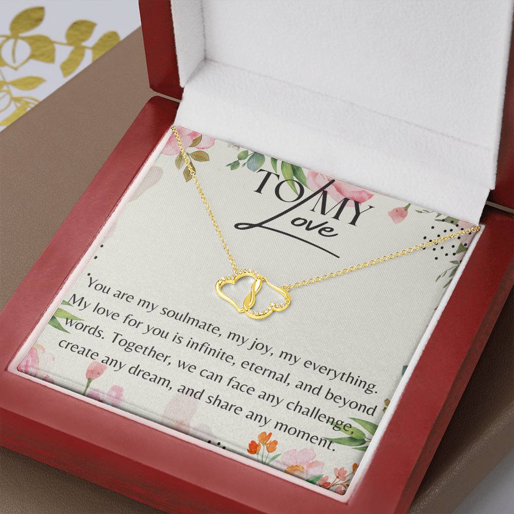 Hand Made Valentine's Gift for Your Wife 10K Solid Yellow Gold Love Knot Necklace. Fast Shipping Guaranteed