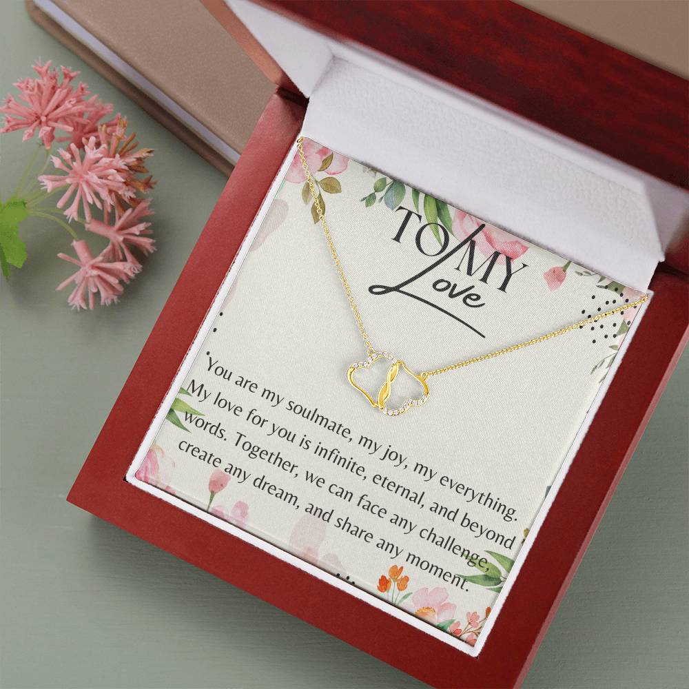 Hand Made Valentine's Gift for Your Wife 10K Solid Yellow Gold Love Knot Necklace. Fast Shipping Guaranteed