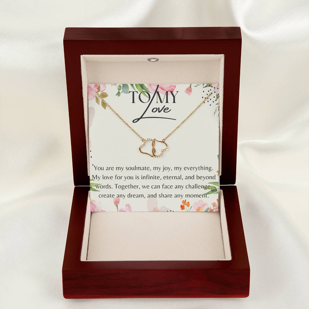 Hand Made Valentine's Gift for Your Wife 10K Solid Yellow Gold Love Knot Necklace. Fast Shipping Guaranteed