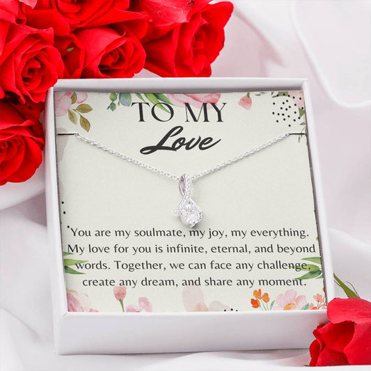 Surprise Your Love with This Necklace and a Sweet Message. Comes in an Elegant Gift Box. A Charming Gift for Your Soulmate on Her Birthday, Valentine's Day, or Any Day. Fast Shipping Guaranteed