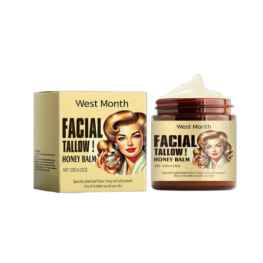 Whipped Beef Tallow & Honey Balm - 120g, Unscented Organic Face & Body Moisturizer, Grass-Fed, Nourishing Skin Lotion for Dry Skin, Lip Balm, Skin Care