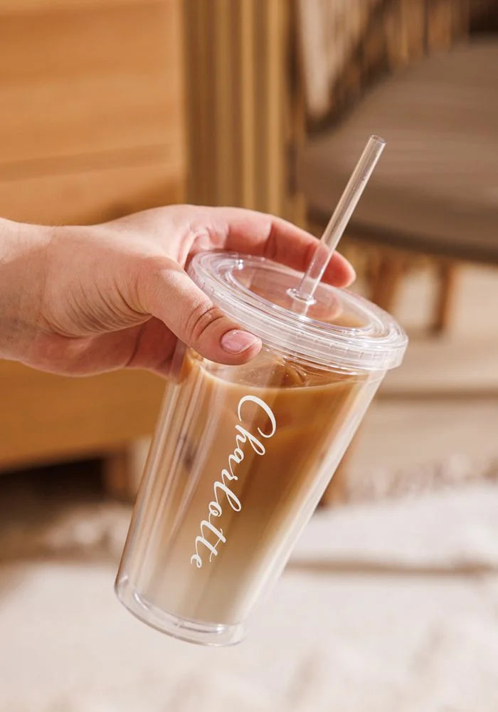 Design custom Clear plastic tumbler