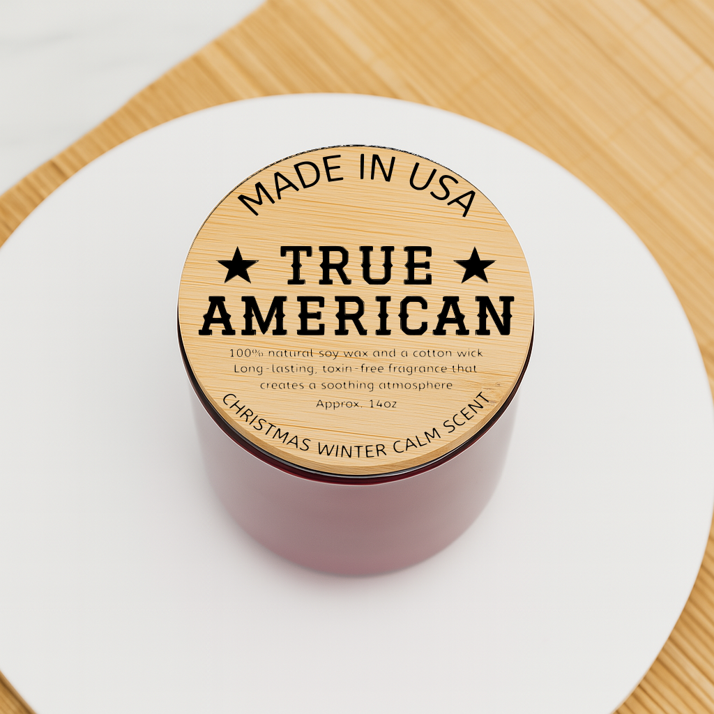 TRUE AMERICAN Scented 100% Soy Candle, 14oz (Engraving)