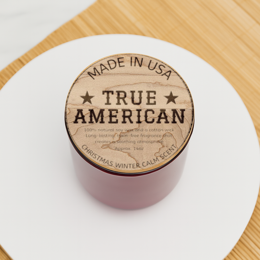 TRUE AMERICAN Scented 100% Soy Candle, 14oz (Engraving)
