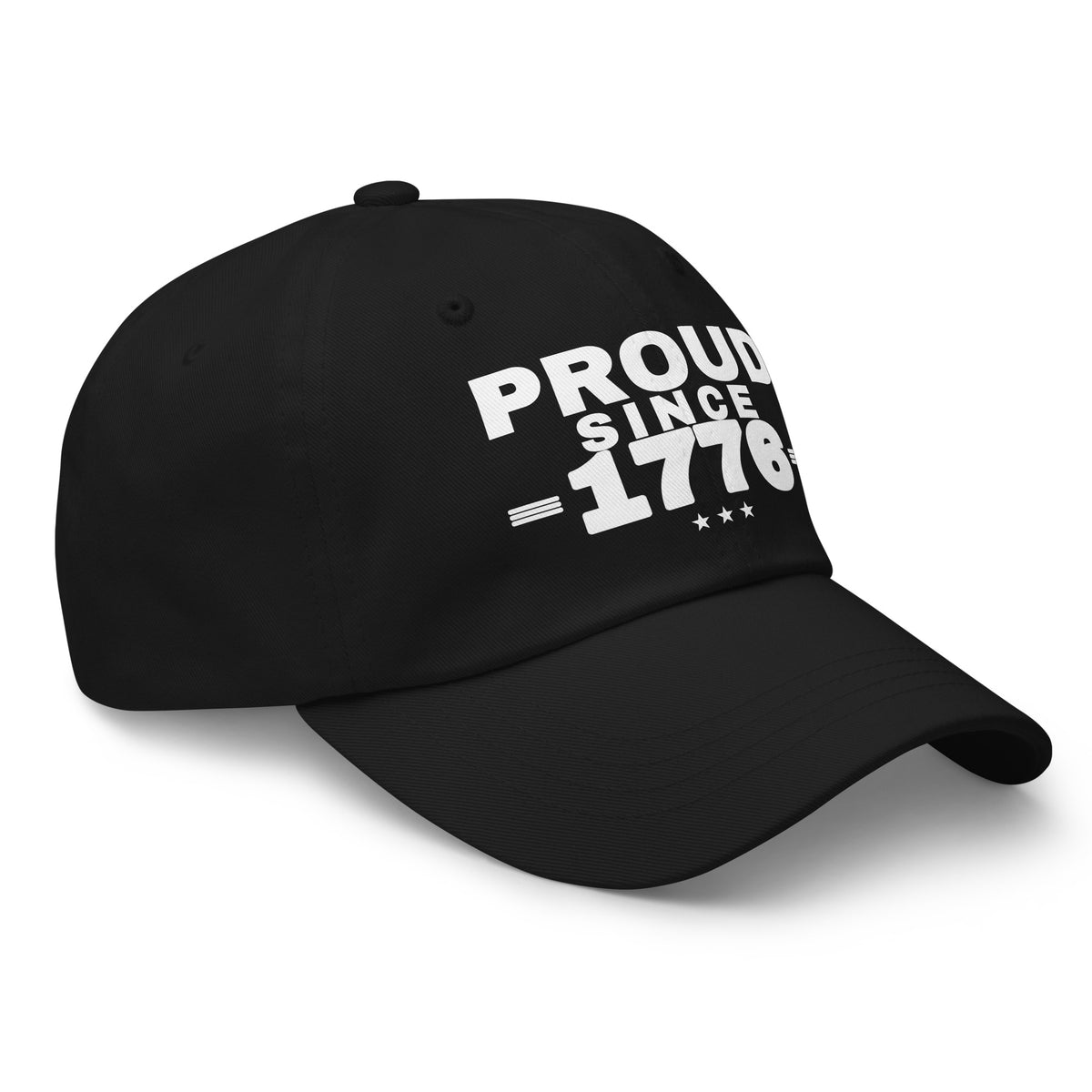 Proud Since 1776 Classic Dad Cap Black right front | True American