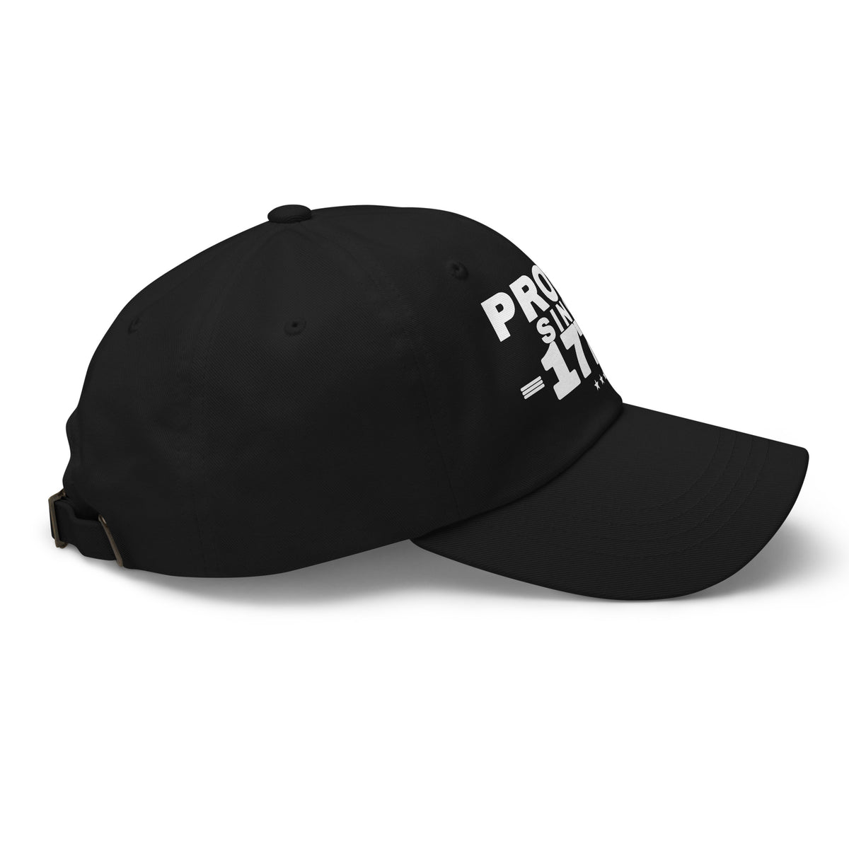 Proud Since 1776 Classic Dad Cap Black right side | True American