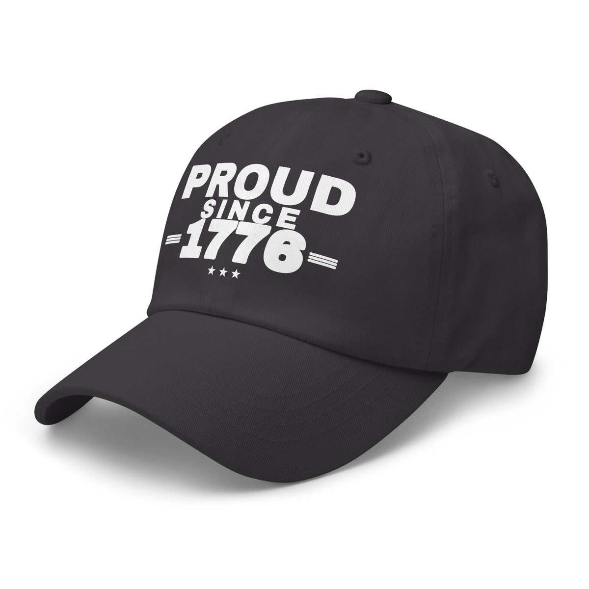 Proud Since 1776 Classic Dad Cap Dark Grey left front | True American