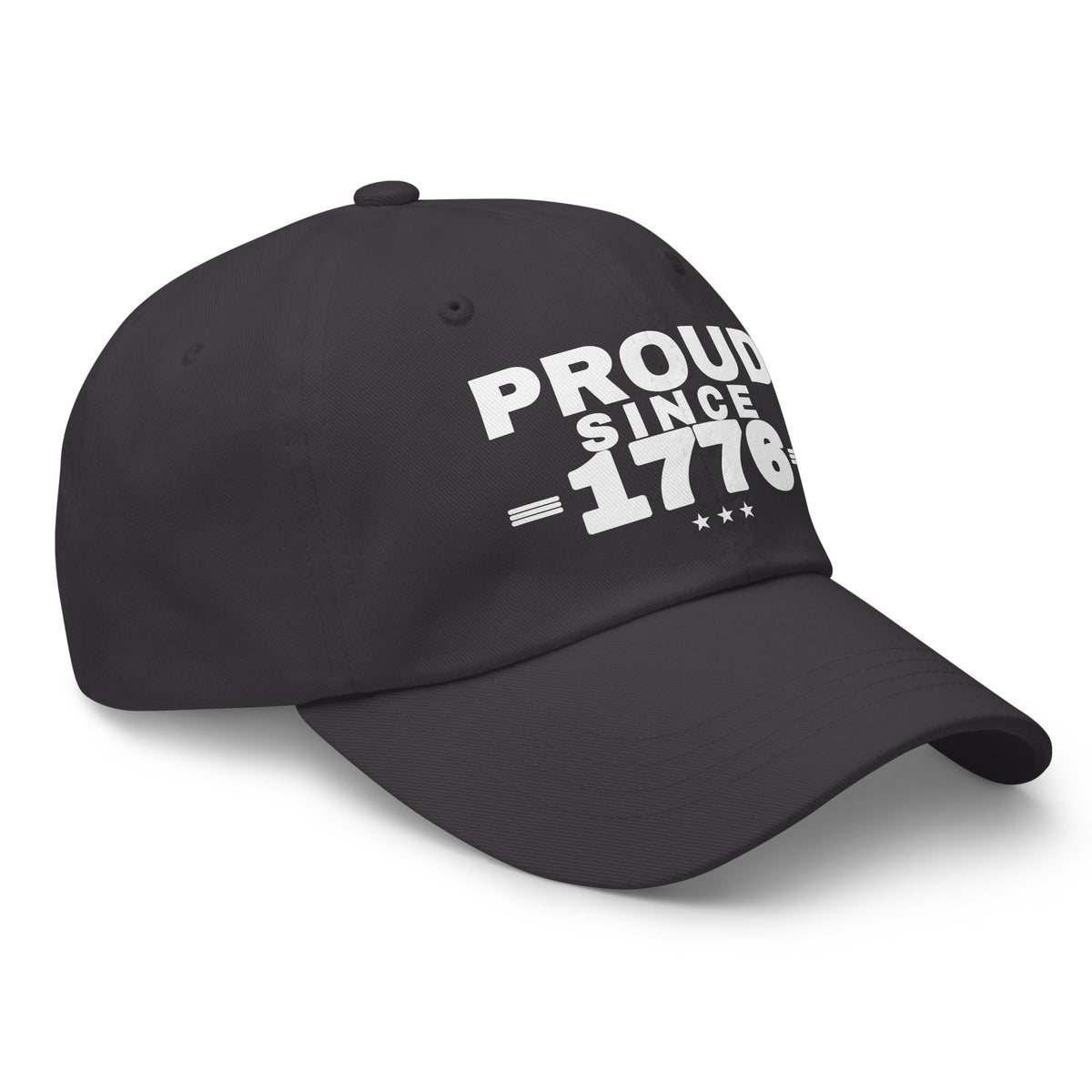 Proud Since 1776 Classic Dad Cap Dark Grey right front | True American