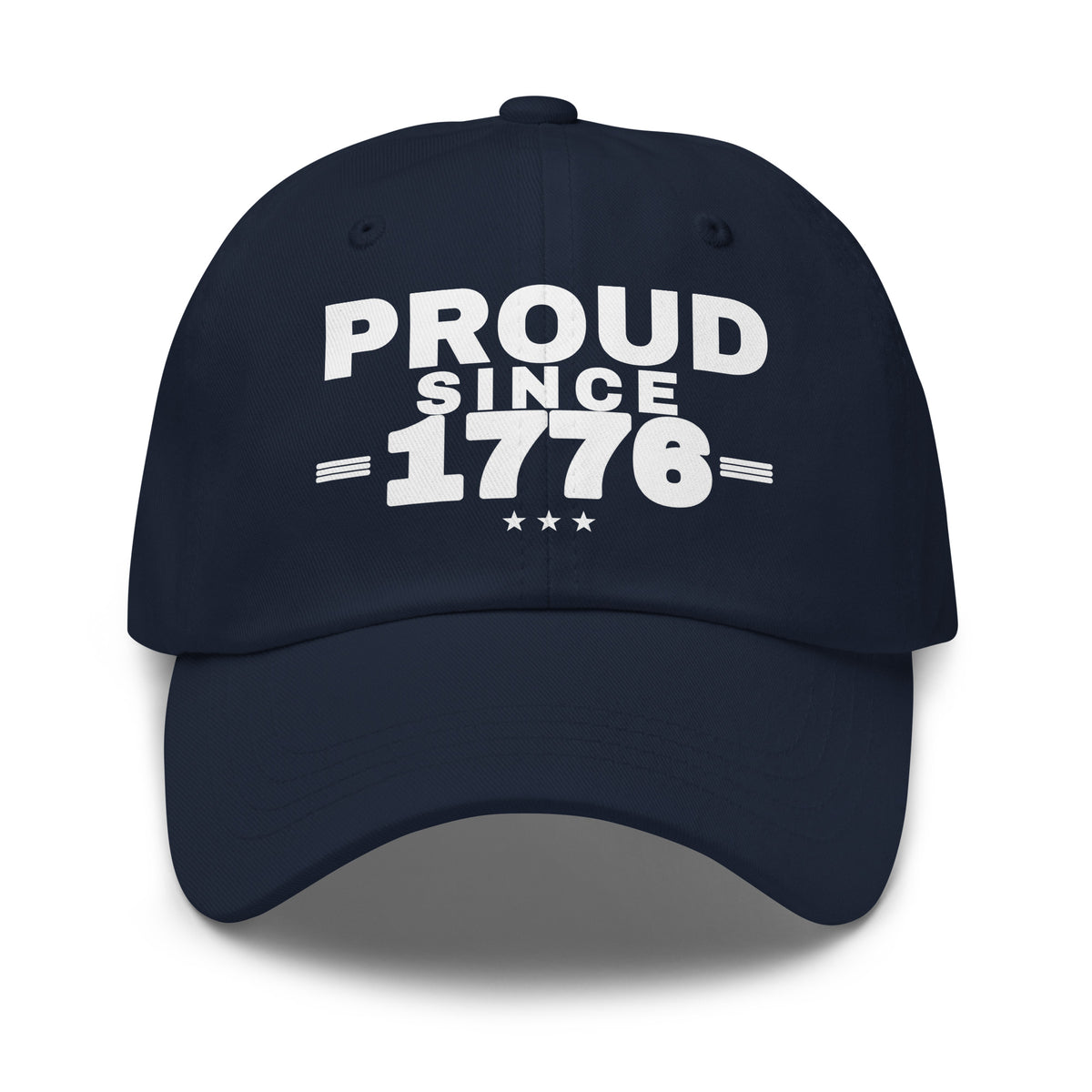 Proud Since 1776 Classic Dad Cap Navy front | True American